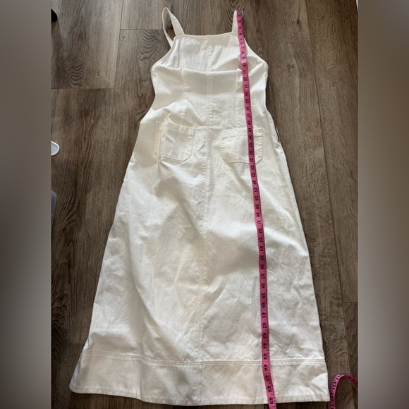 Free People Dex denim midi dress in ecru cream white Elegant Cream Maxi Dress - Picture 8 of 9